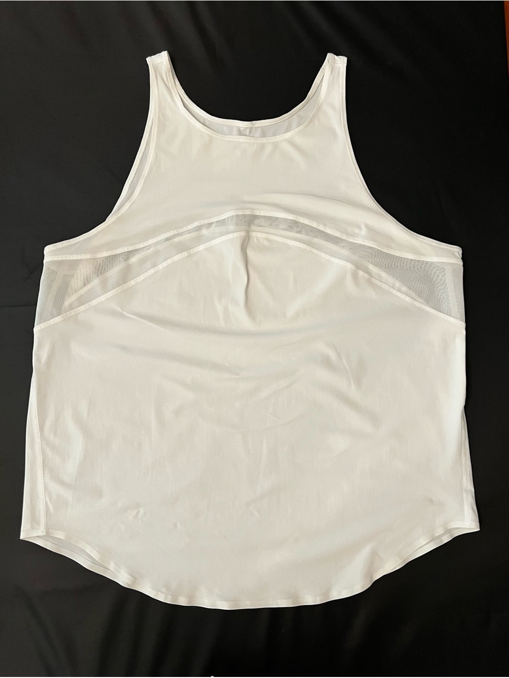Lululemon Women’s White Tank Top with Mesh-Trim detail